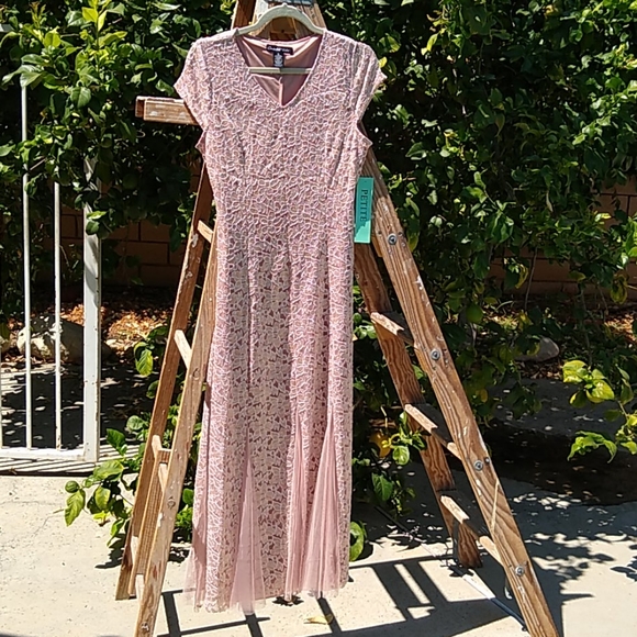 Candalite Petite | Dresses | Candalite Petite Dusty Rose Laceoverlay Maxi  Dress | Poshmark